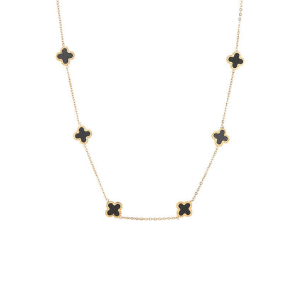 Four-leaf clover creative titanium steel necklace