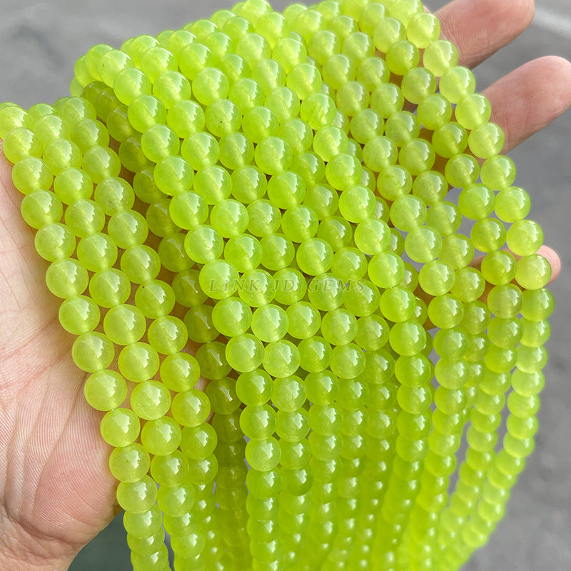 Apple green chalcedony loose beads