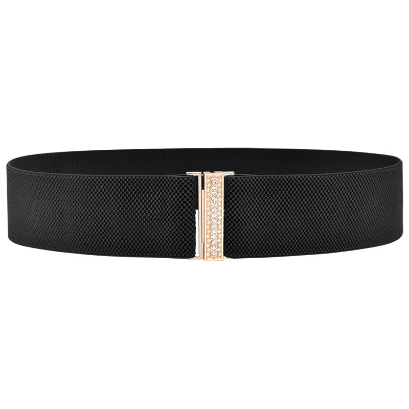 Belt elastic rhinestone decoration