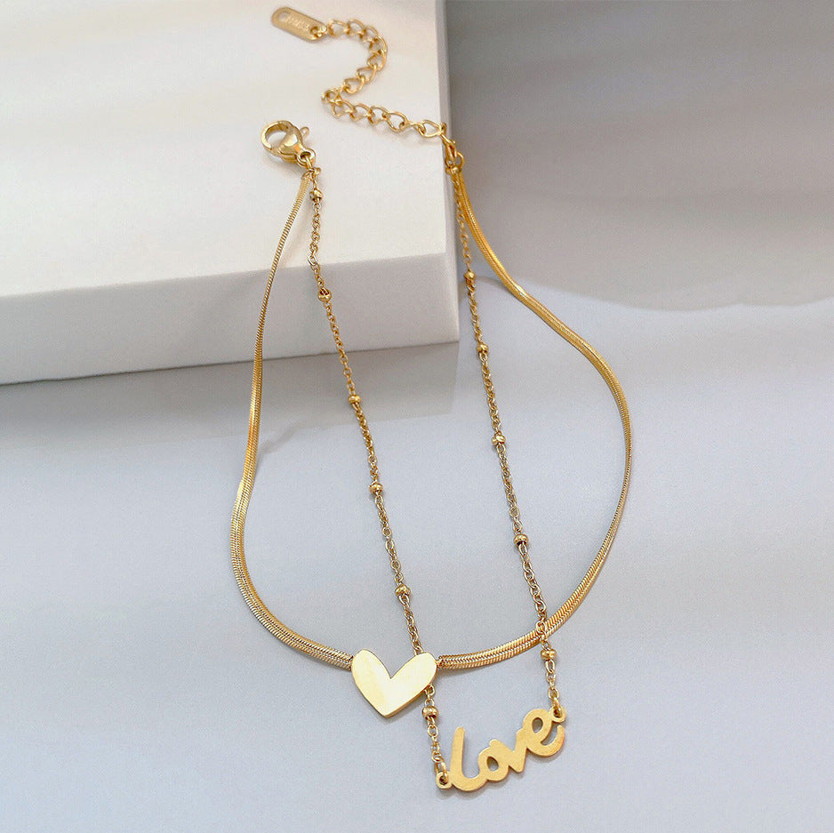 Women's "Love" Letter Non-Fading Fashion Anklet