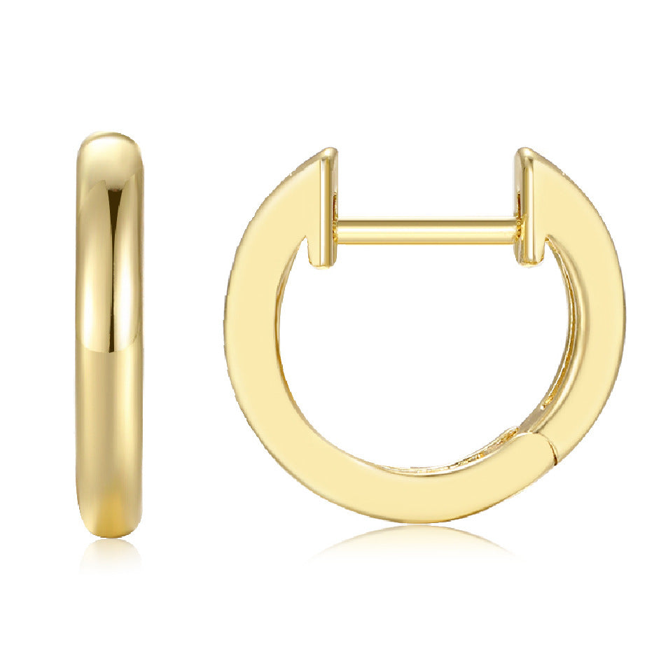 Simple Gold-Plated Round Hoop Earrings