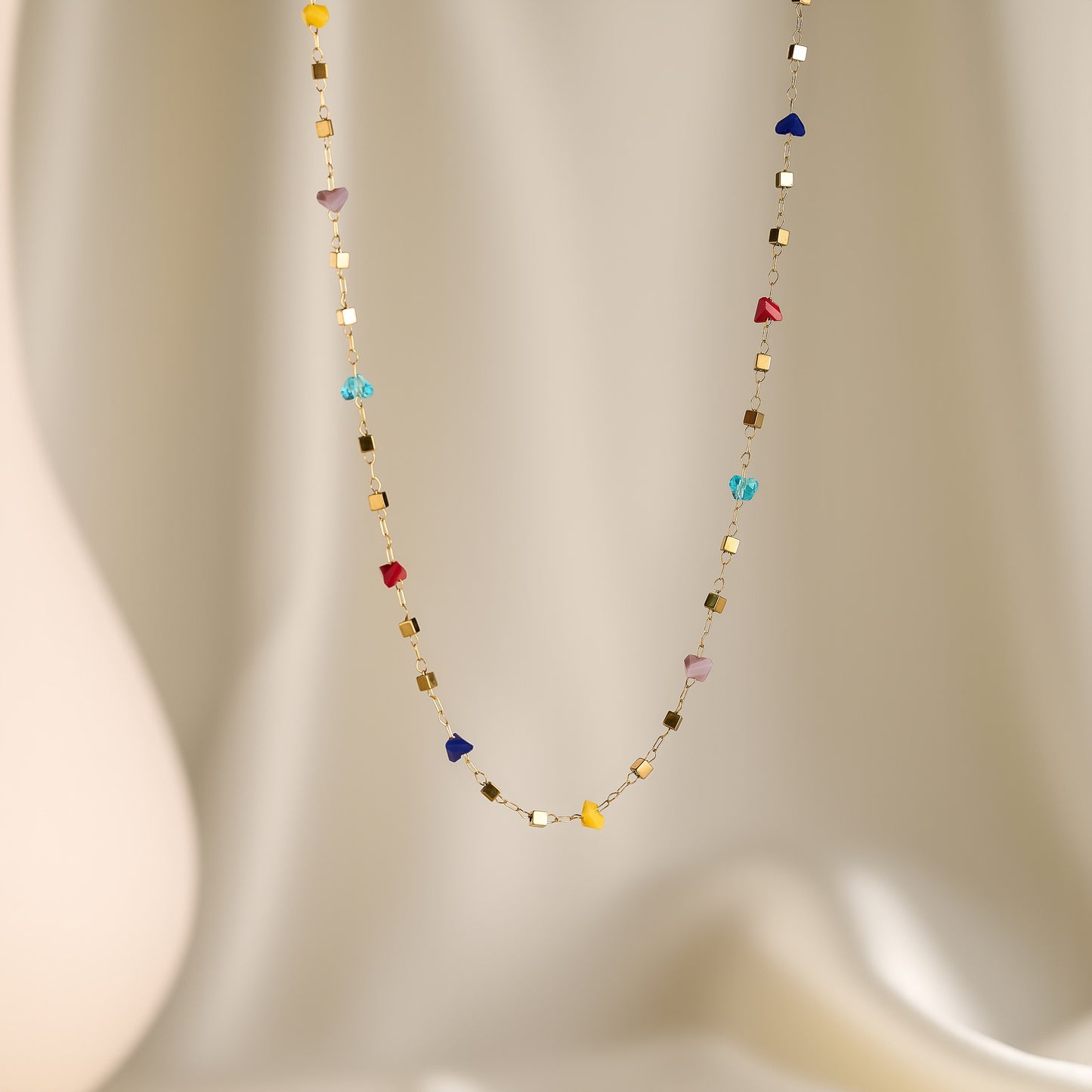 Natural Stone Geometric Necklace & Bracelet Set