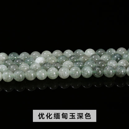 Optimized dark Burmese jade loose beads