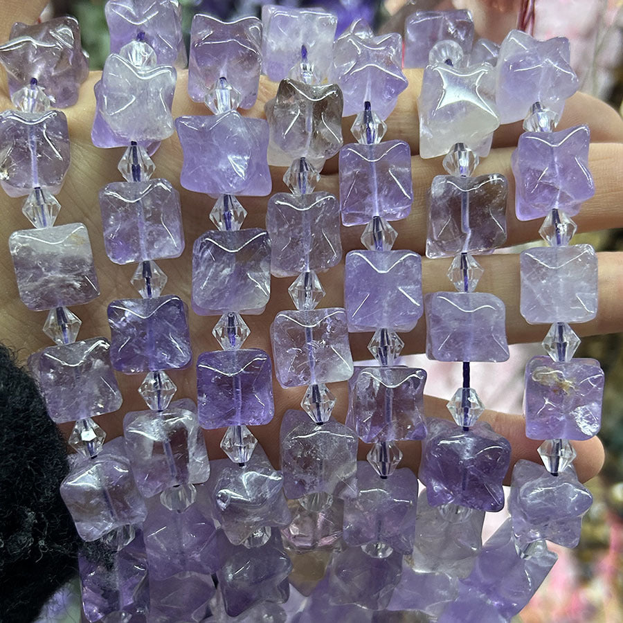 22pcs/string natural stone crystal amethyst citrine