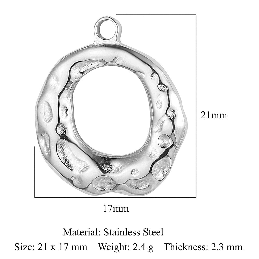 Square point diamond stainless steel pendant