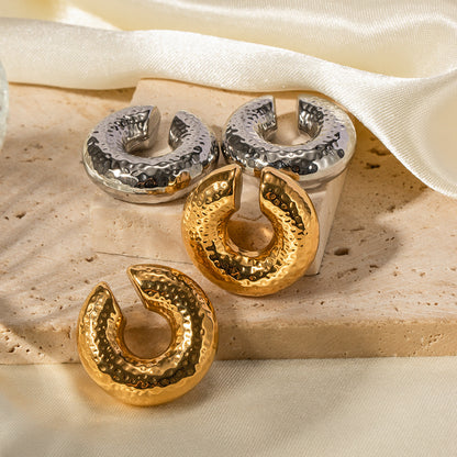 Textured C-shaped ear clip jewelry