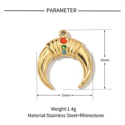 Sun crescent titanium steel necklace pendant