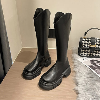 Tall Back Zipper Knight Boots Women