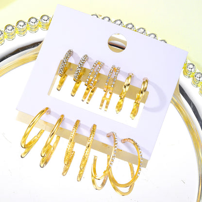 6-piece diamond earrings set