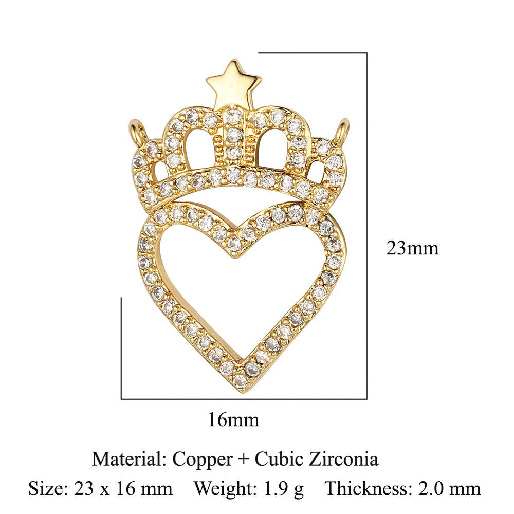 Copper zircon DIY jewelry connecting accessories