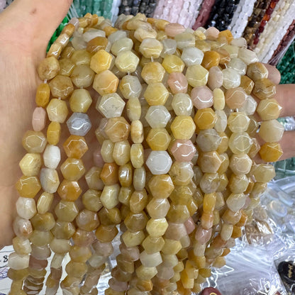 8*8MM 25pcs/string natural crystal hexagon