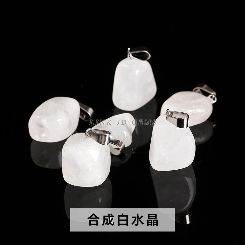 Amethyst rough stone square pendant.