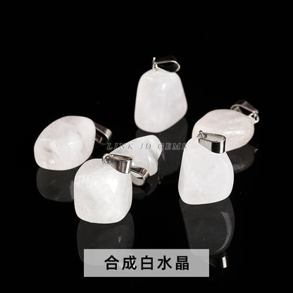 Amethyst rough stone square pendant.