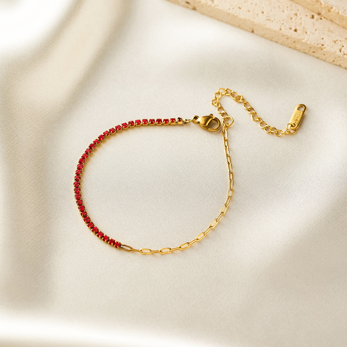 18K Gold Plated Zircon Cross Bracelet