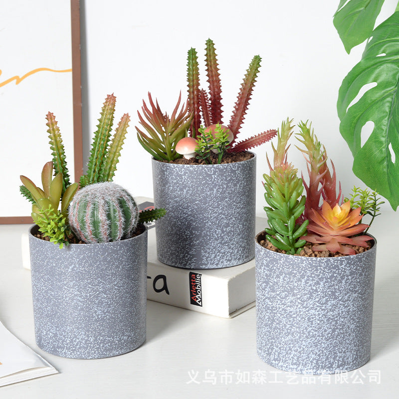 Simulation melamine cement cactus ball bonsai