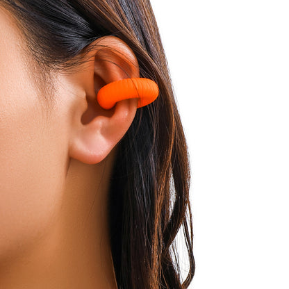 Clips para orejas circulares de marea para mujer con clavos de hueso para oreja simple 