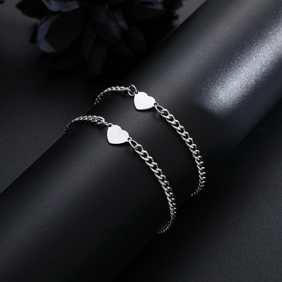 Stainless Steel Heart Couple Bracelet