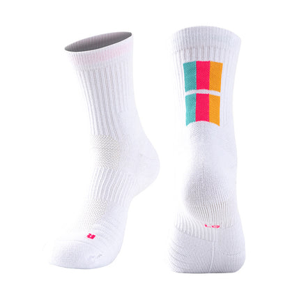 Adult Mid-Calf Basketball Socks Gradient Color Thickened