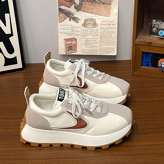 Zapatillas de deporte con plataforma y suela tipo gofre para mujer primavera 