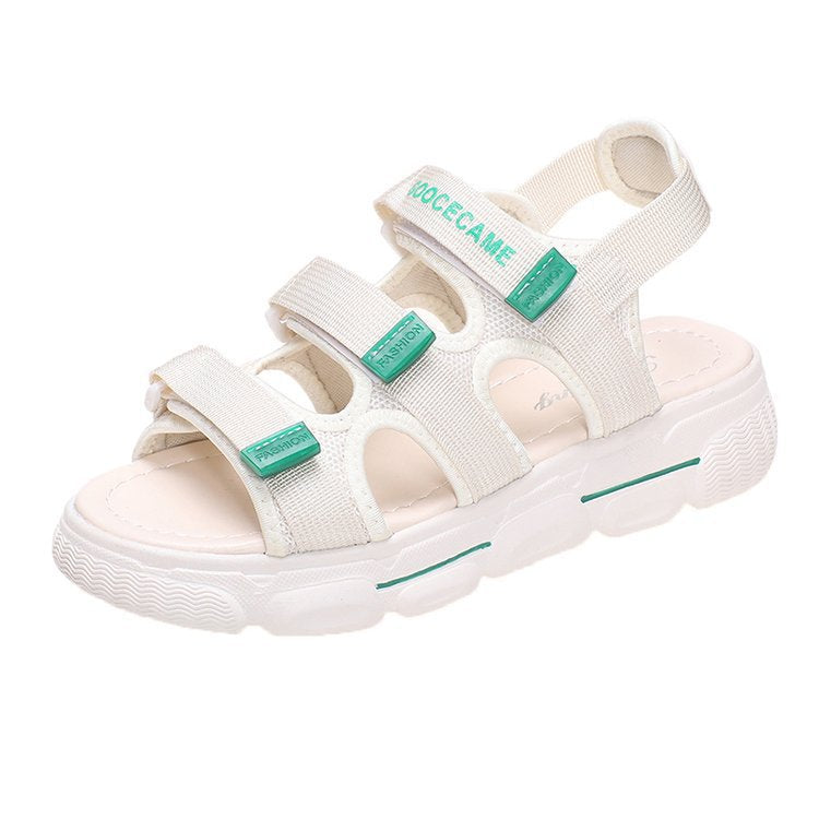 Velcro platform muffin shoes sandals