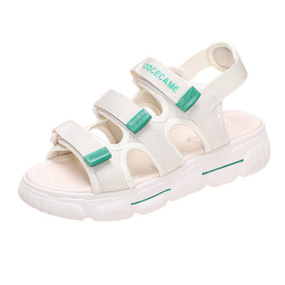 Velcro platform muffin shoes sandals