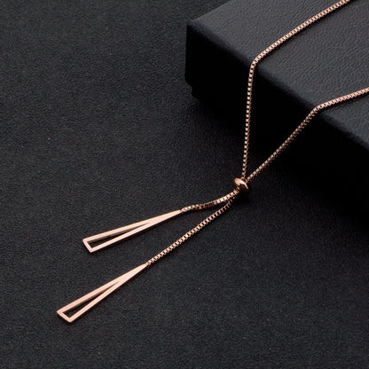 18K rose gold titanium steel necklace