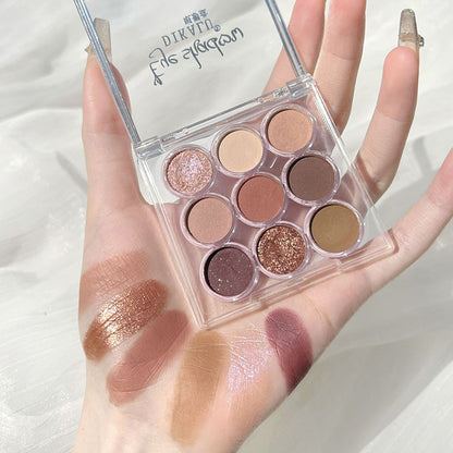 Paleta de sombras de ojos de nueve colores melocotón 
