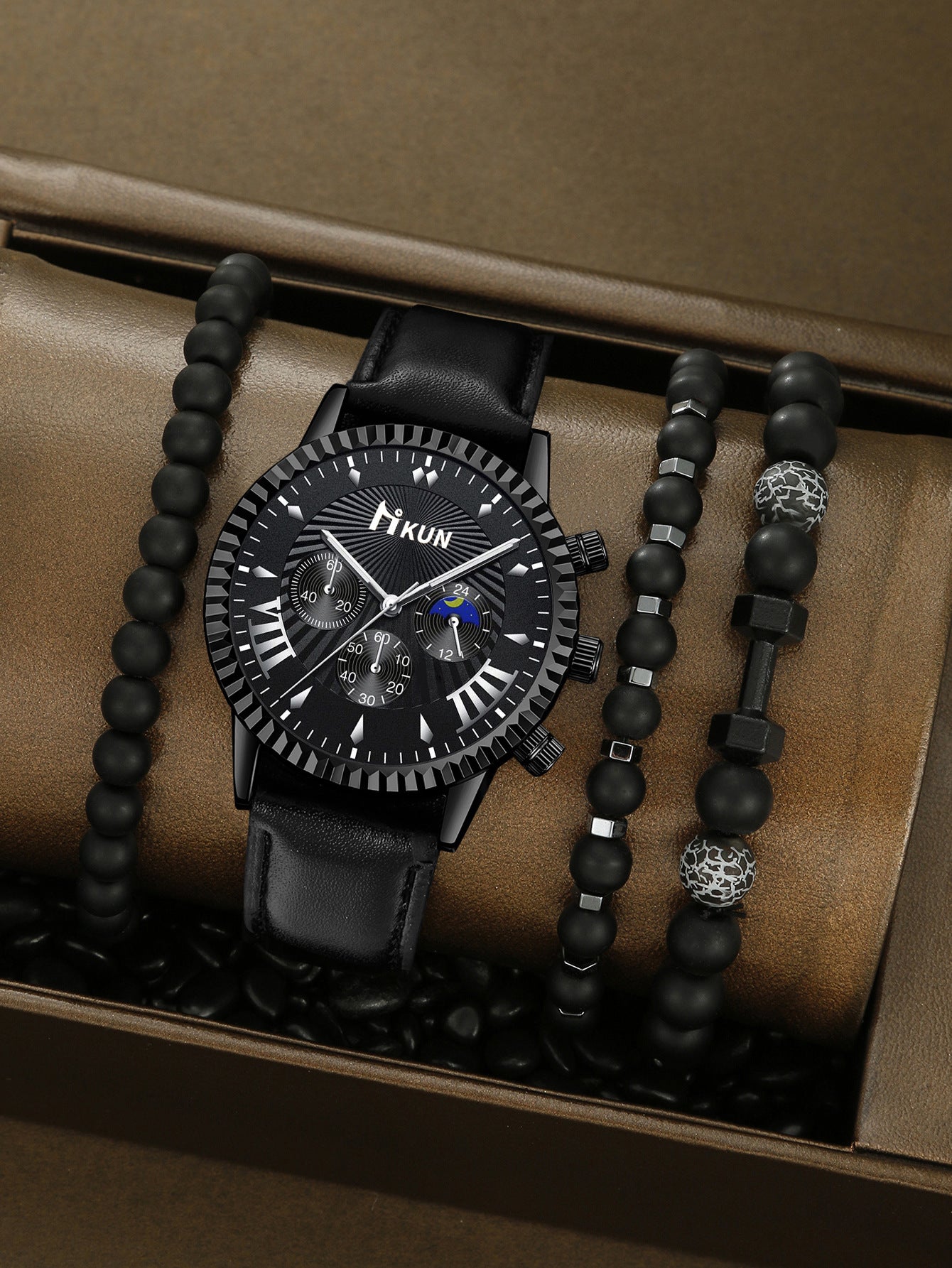 Watch Personalized Alloy Beaded Bracelet Set