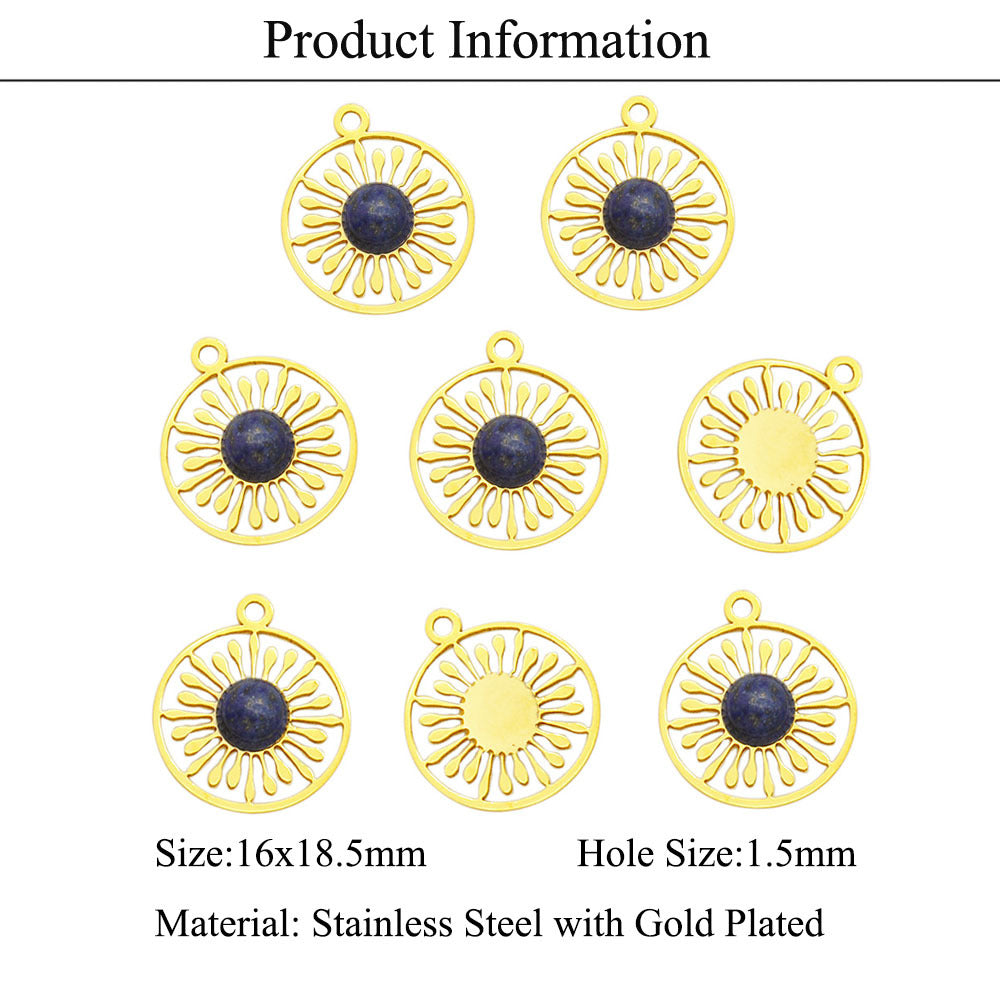 3 pcs/titanium steel eye pendant gold