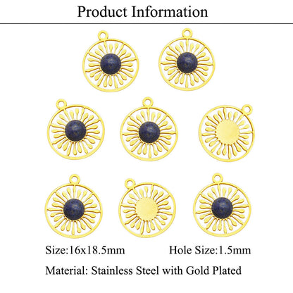 3 pcs/titanium steel eye pendant gold