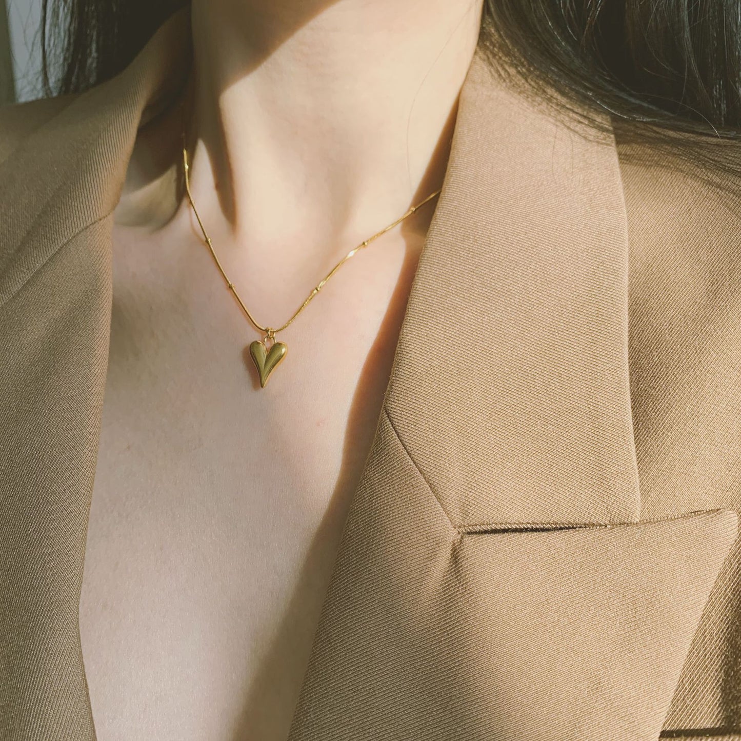 Titanium Steel Love Collarbone Necklace — Minimalist Luxe