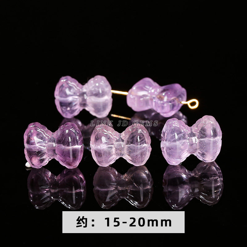 Amethyst engraving Pixiu nine-tailed fox single loose bead