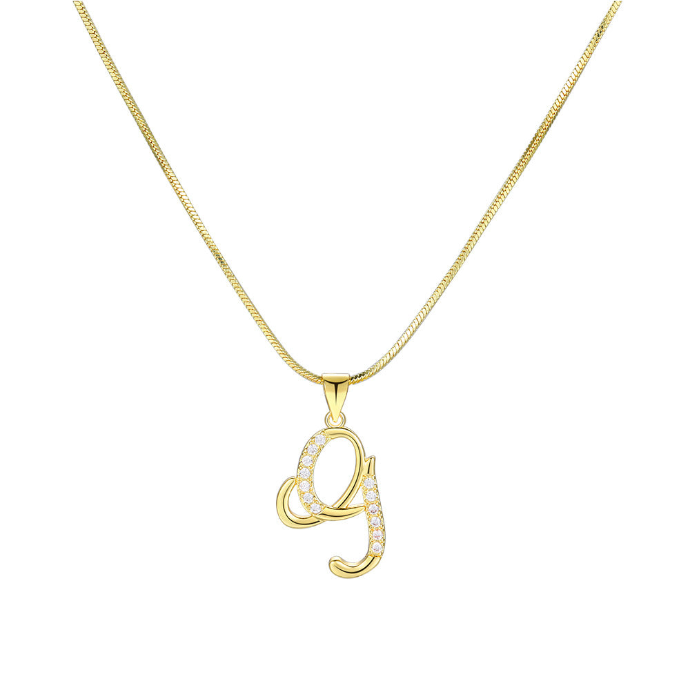 European and American 26 letters gold necklace