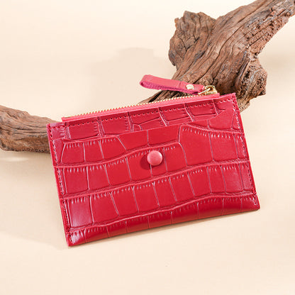 Card bag, card holder, crocodile pattern, multi-card position, ultra-thin.