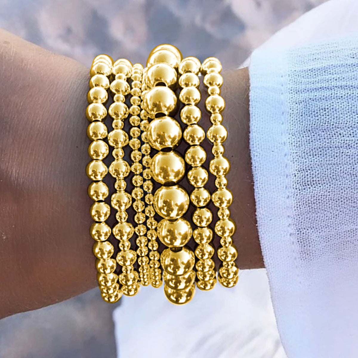 Beaded Stretch Bracelet Set (7-Piece)