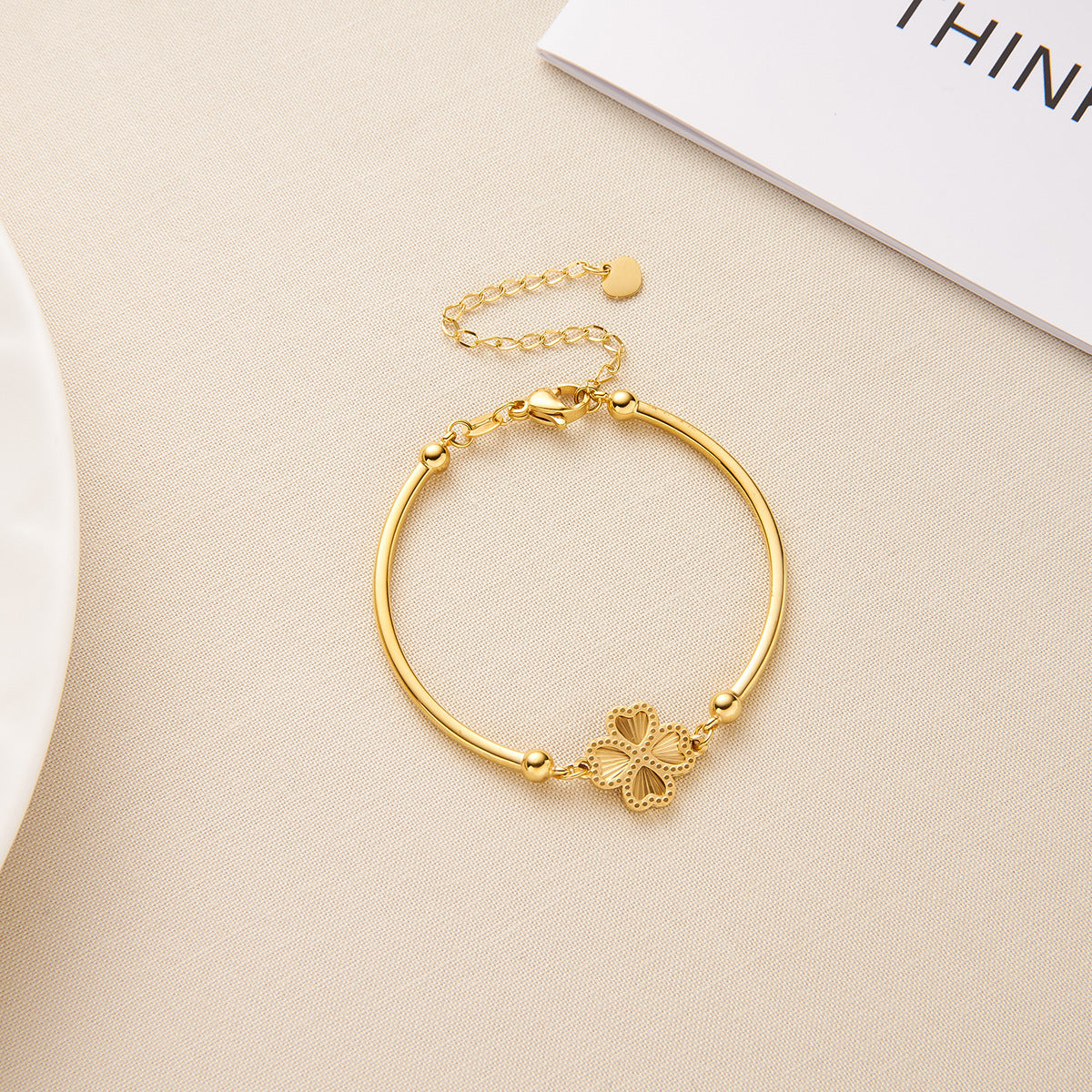 18K Gold Four-Leaf Clover Bracelet