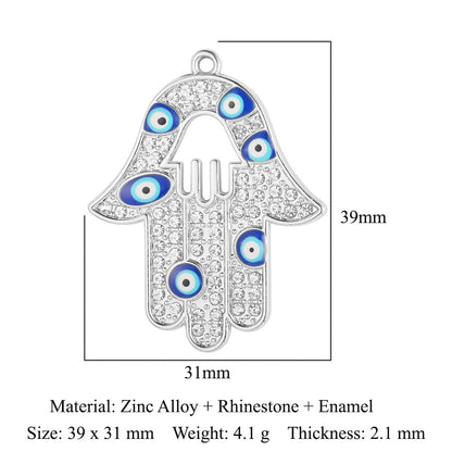 5 pcs/bag, palm eye, alloy necklace, earrings, pendant.