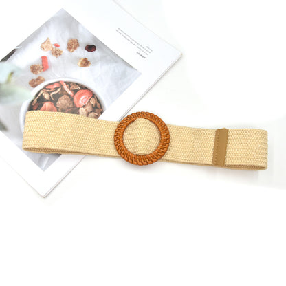 Cotton and linen elastic woven elastic belt