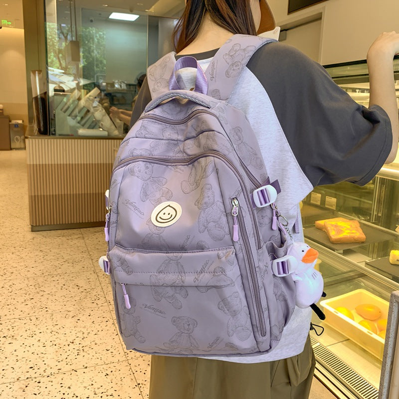 Mochila para computadora multicapa simple de color sólido 