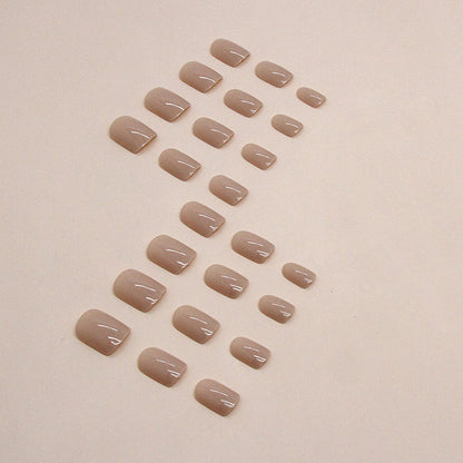 Brown Short Square Nails