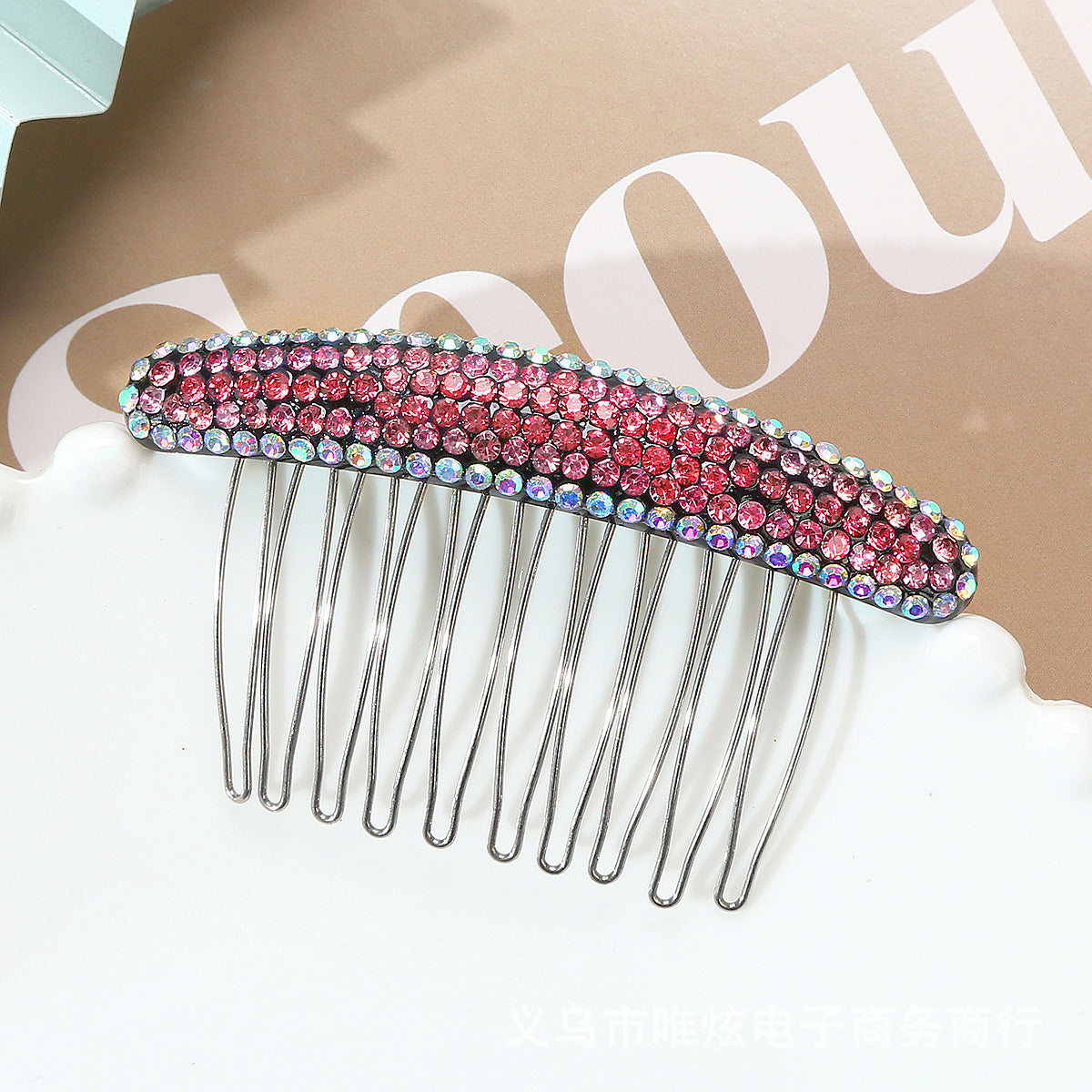 Acrylic rhinestone color pressure hair plug comb hairpin