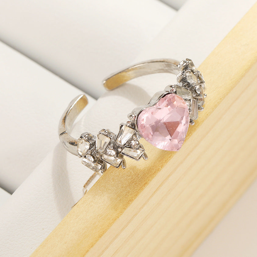 Pink Zircon Love Open Ring