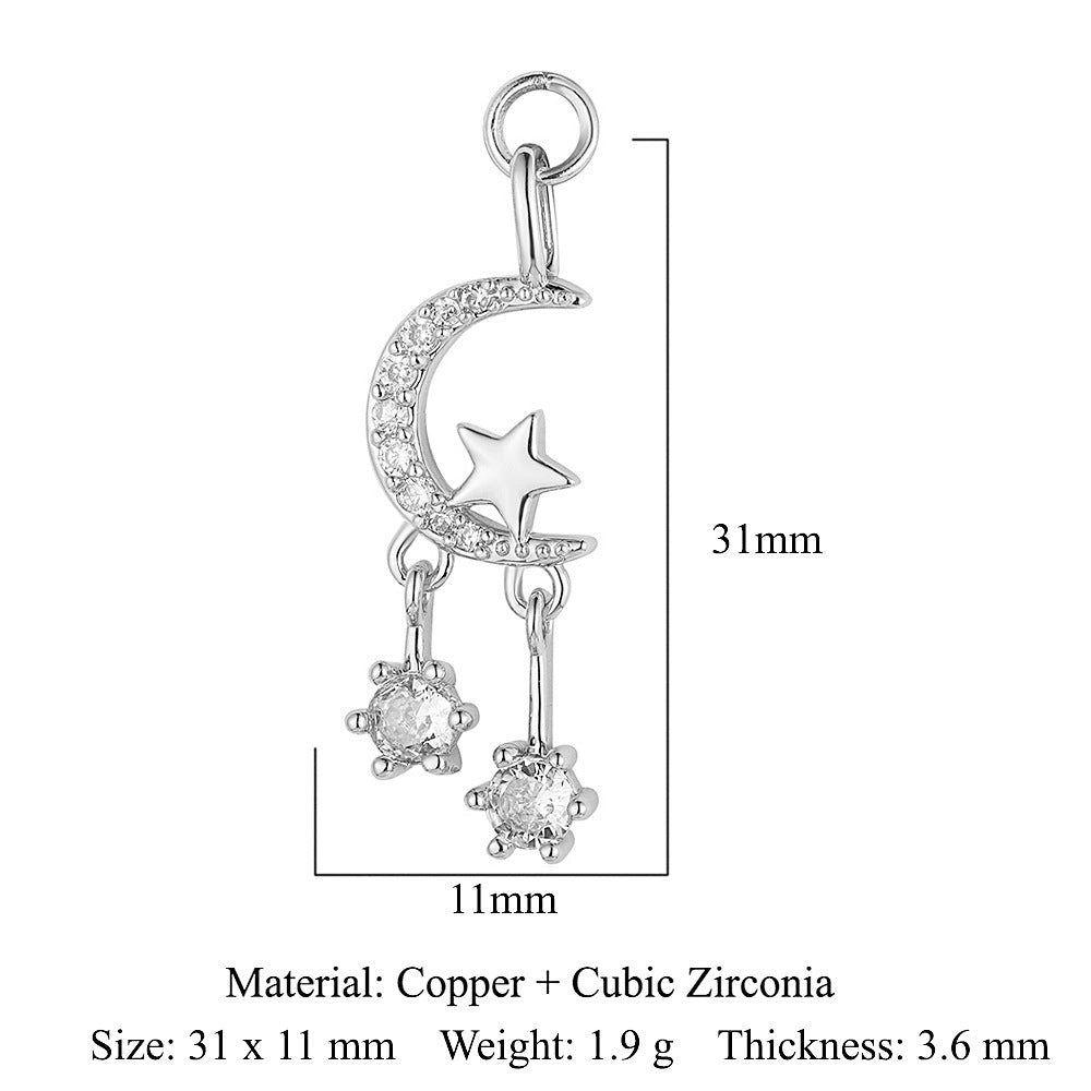 Sun Moon Stars Copper Zircon Eyes Palm Pendant