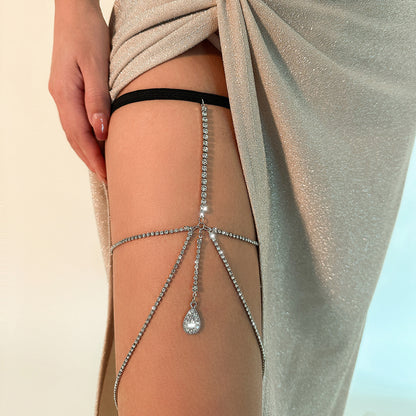 Beach tassel rhinestone thigh chain