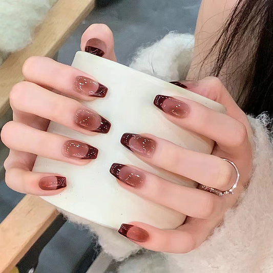 Short Ballet French Fake Nails