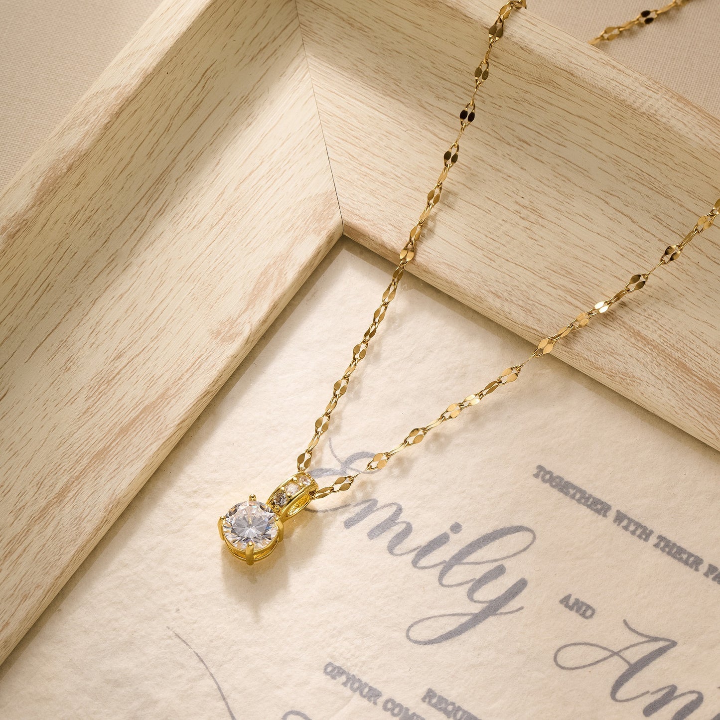 Titanium Steel Zircon Necklace