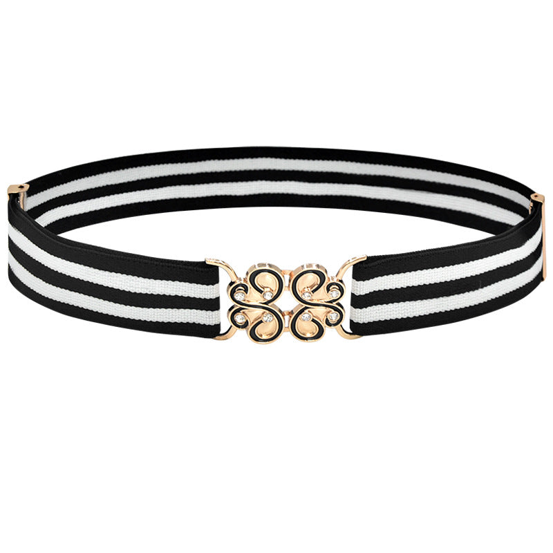 Elastic wide belt female minimalist