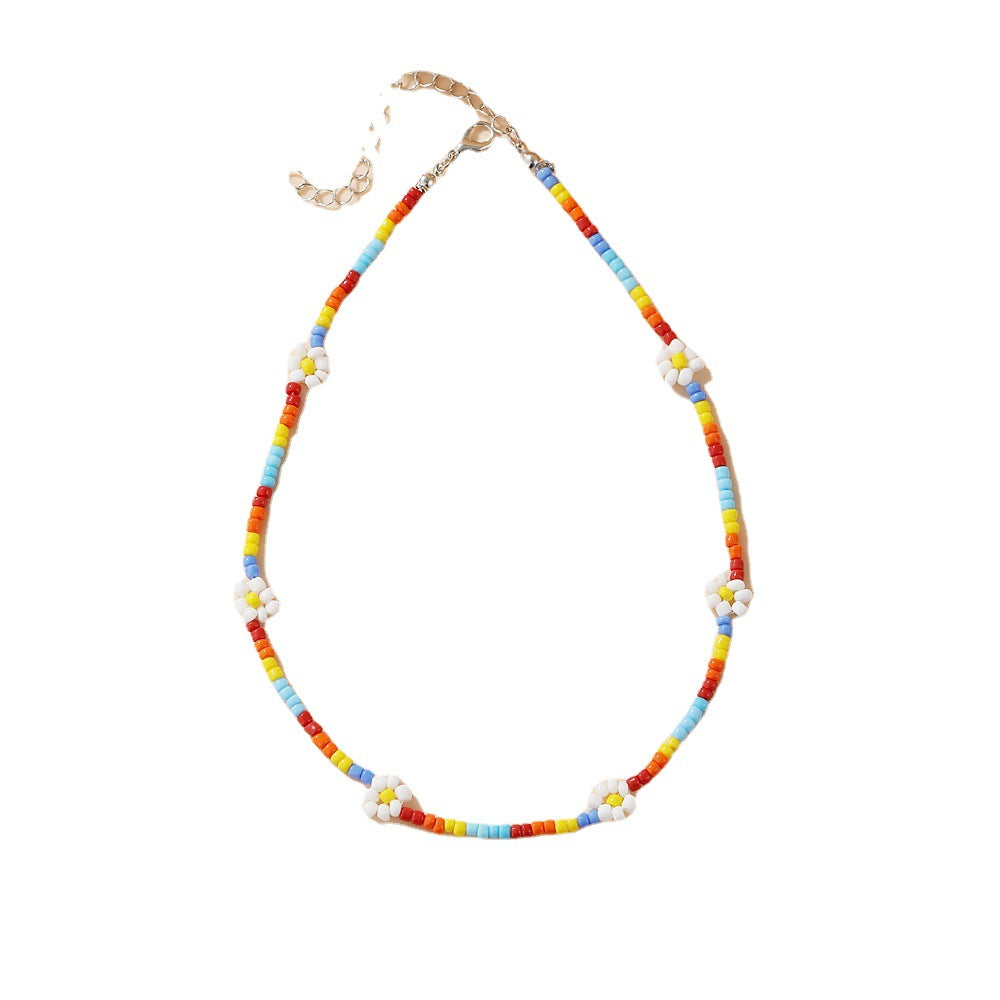 Bohemian Vibrant Color Daisy Necklace for Women