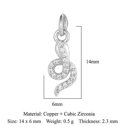 Copper zircon winged spider snake pendant