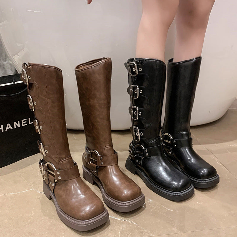 Vintage women's boots with thick heels
